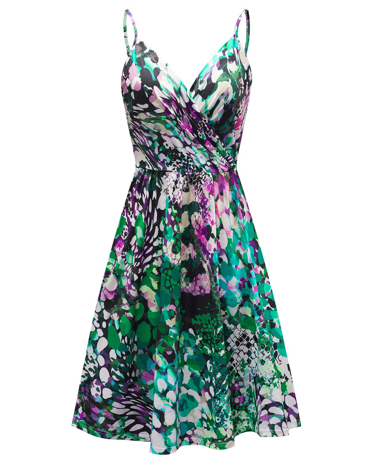 Newshows Women's Summer Dress 2025 Spaghetti Strap Sleeveless V Neck Casual Swing Sundress with Pockets