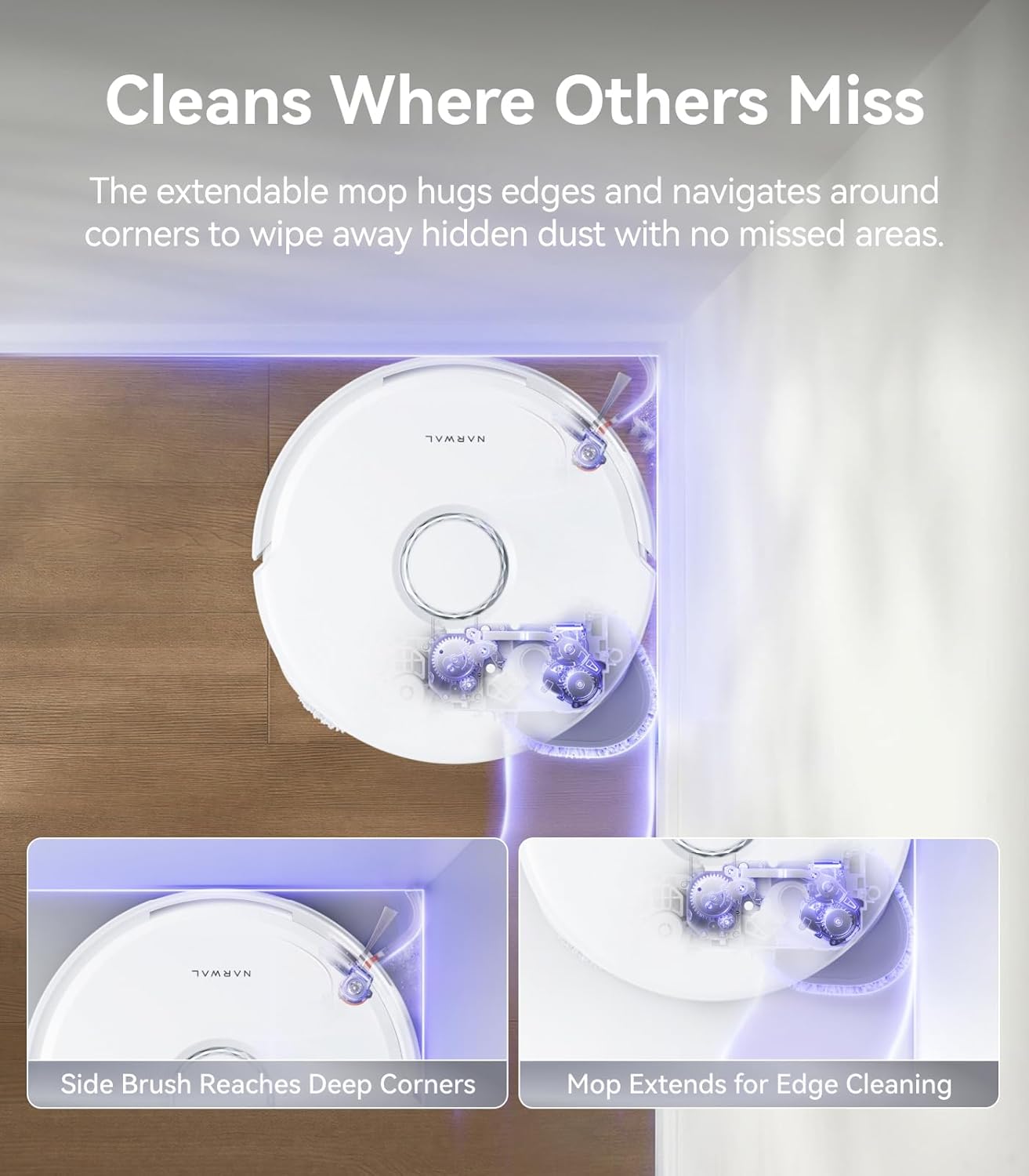 NARWAL Freo Z10 Turbo Robot Vacuum and Mop Combo, 25,000Pa Powerful Cleaning for Every Surface, Tangle-Free for Pet Hair, Smart Obstacle Avoidance, Self-Emptying, Mop Washing, for Carpet & Hard Floors