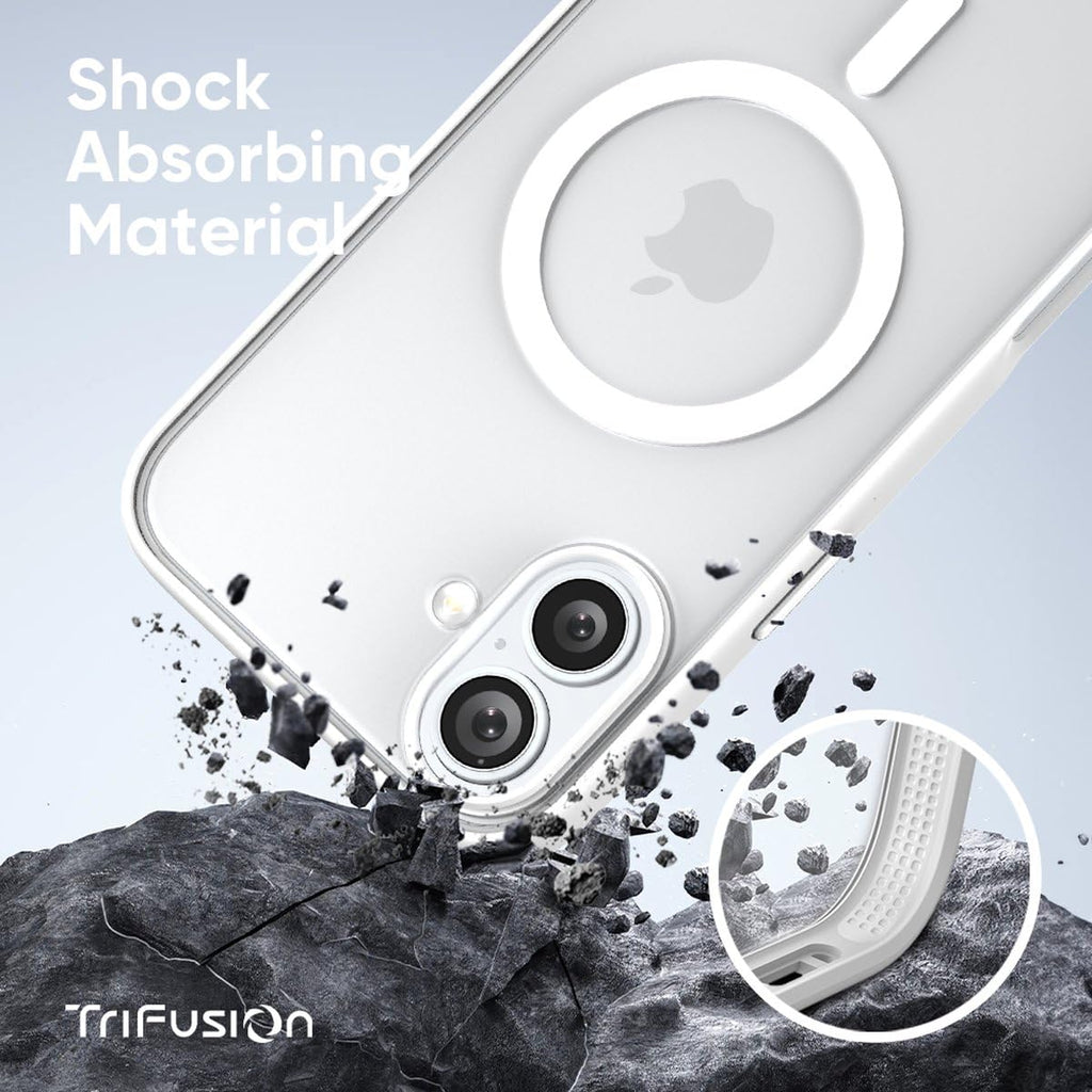 FLOLAB Surtect Tri-Fusion Magnetic for iPhone 16 Case Protective Slim Design Magsafe Compatible Military Grade - Black Clear