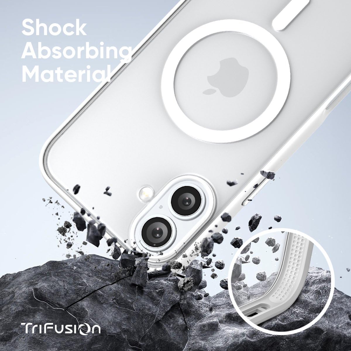 FLOLAB Surtect Tri-Fusion Magnetic for iPhone 16 Case Protective Slim Design Magsafe Compatible Military Grade - Black Clear