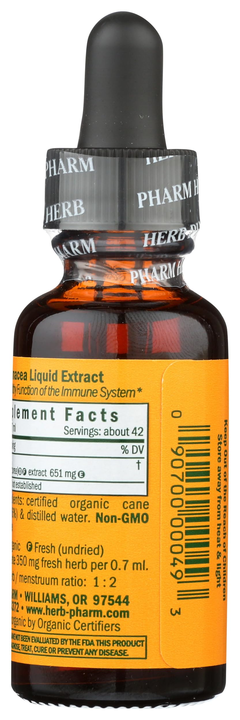 Herb Pharm Echinacea Alcohol-Free Extract: Immune System Support for All Seasons | Fast-Absorbing Echinacea Root Organic Supplement | Non-GMO, Vegan & Gluten-Free | Glycerite Liquid | 1 oz