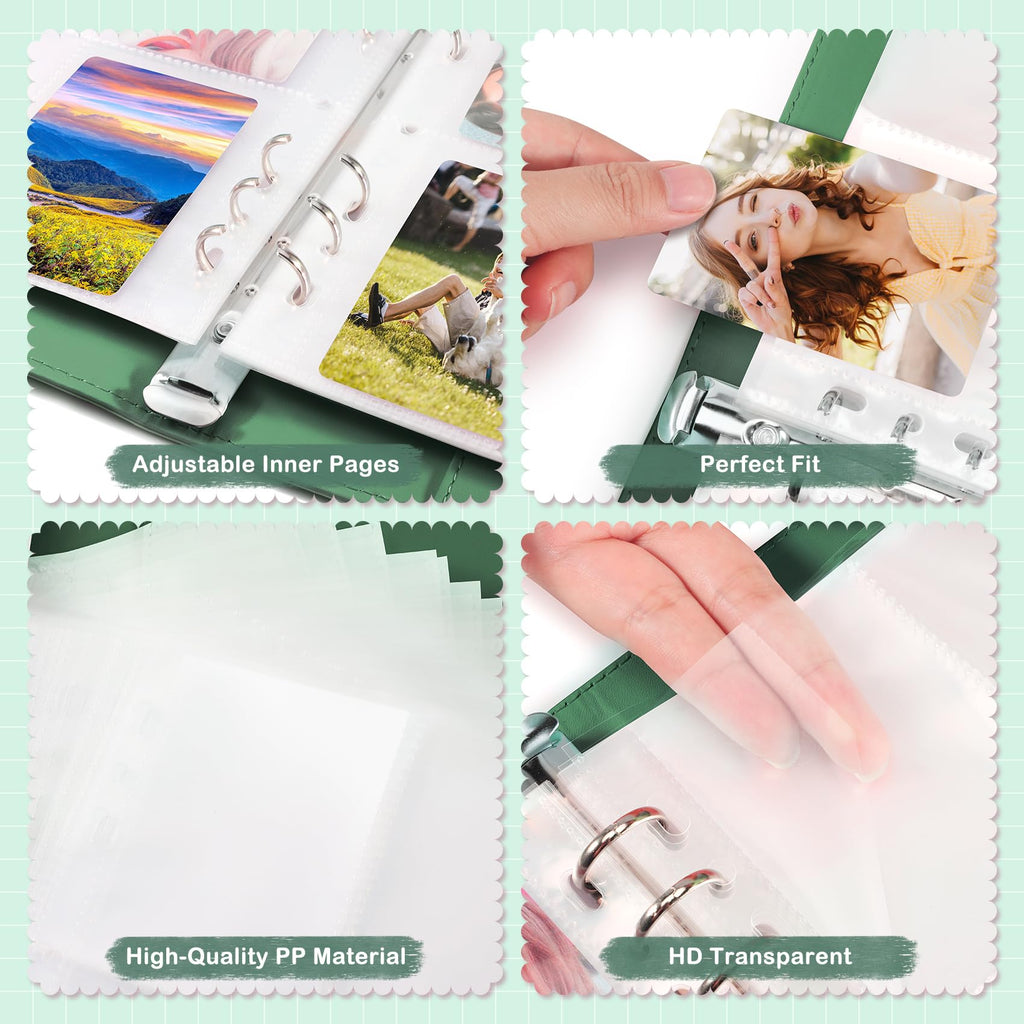 A5 Kpop Photocard Binder with 30 Pack 4-Pocket Card Pages, 6 Ring A5 Binder Card Collector Album with 240 Card Slots,PU Leather Binder Cover with Magnetic Buckle Closure for Organizing Trading Card