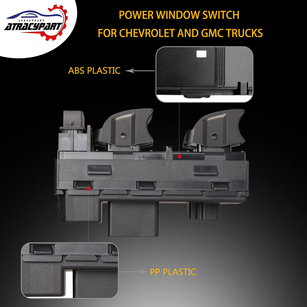 Power Window Switch Passenger Front Right, Rear Left or Right | Window Buttons | Fits GMC Acadia, Sierra, Chevy Silverado, Tahoe & More Year Model 2006-2015 | #22895545, 15888174