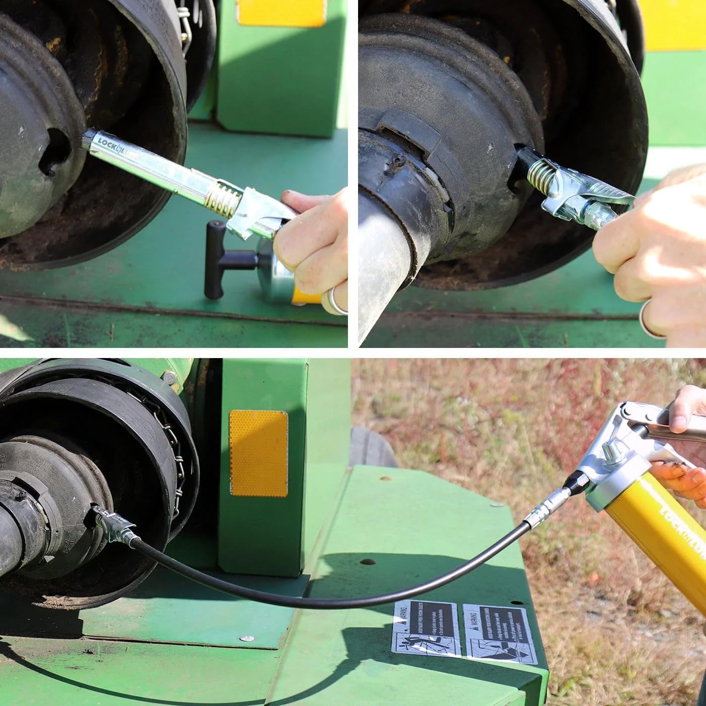 LockNLube Grease Gun Coupler XL - Universal Fit - Extra Reach for Recessed Grease Fittings