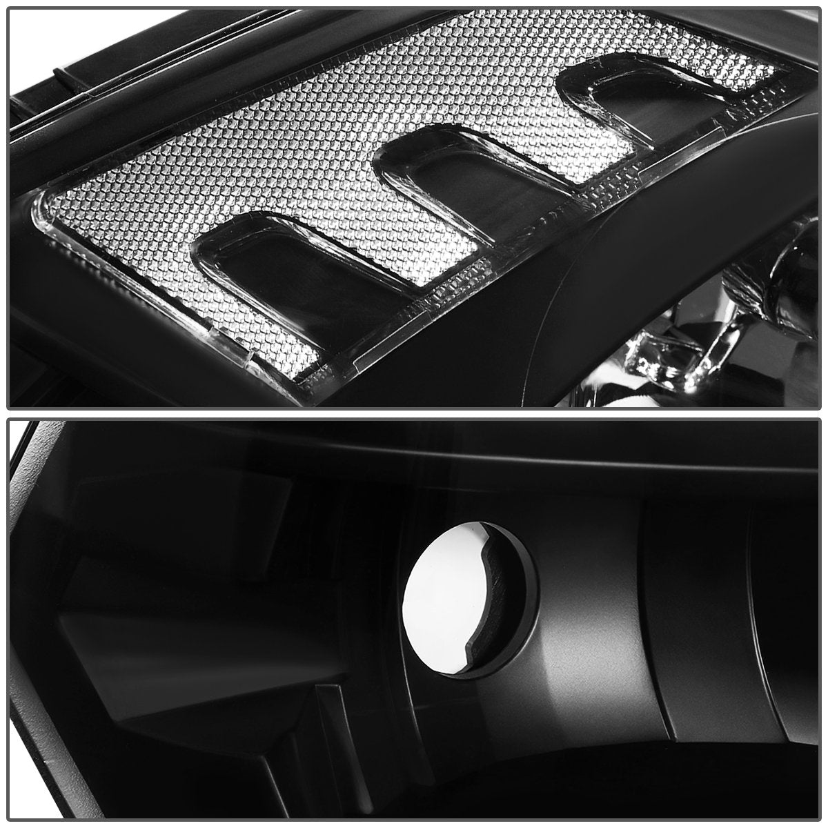 DNA Motoring HL-OH-DR09QUA-BK-CL1 Black Housing Headlights Replacement Compatible with 10-18 Ram 1500-5500, Fit Dual or Quad Headlight Models