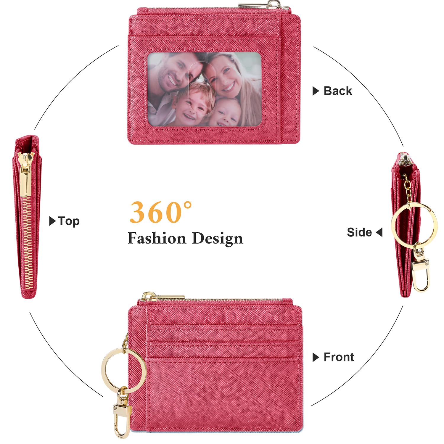 Sodsay Card Case Slim Front Pocket Wallet for Women Credit Card Holder with Keychain | Slim, Credit Card Holder, Front Pocket, with Keychain | Slim
