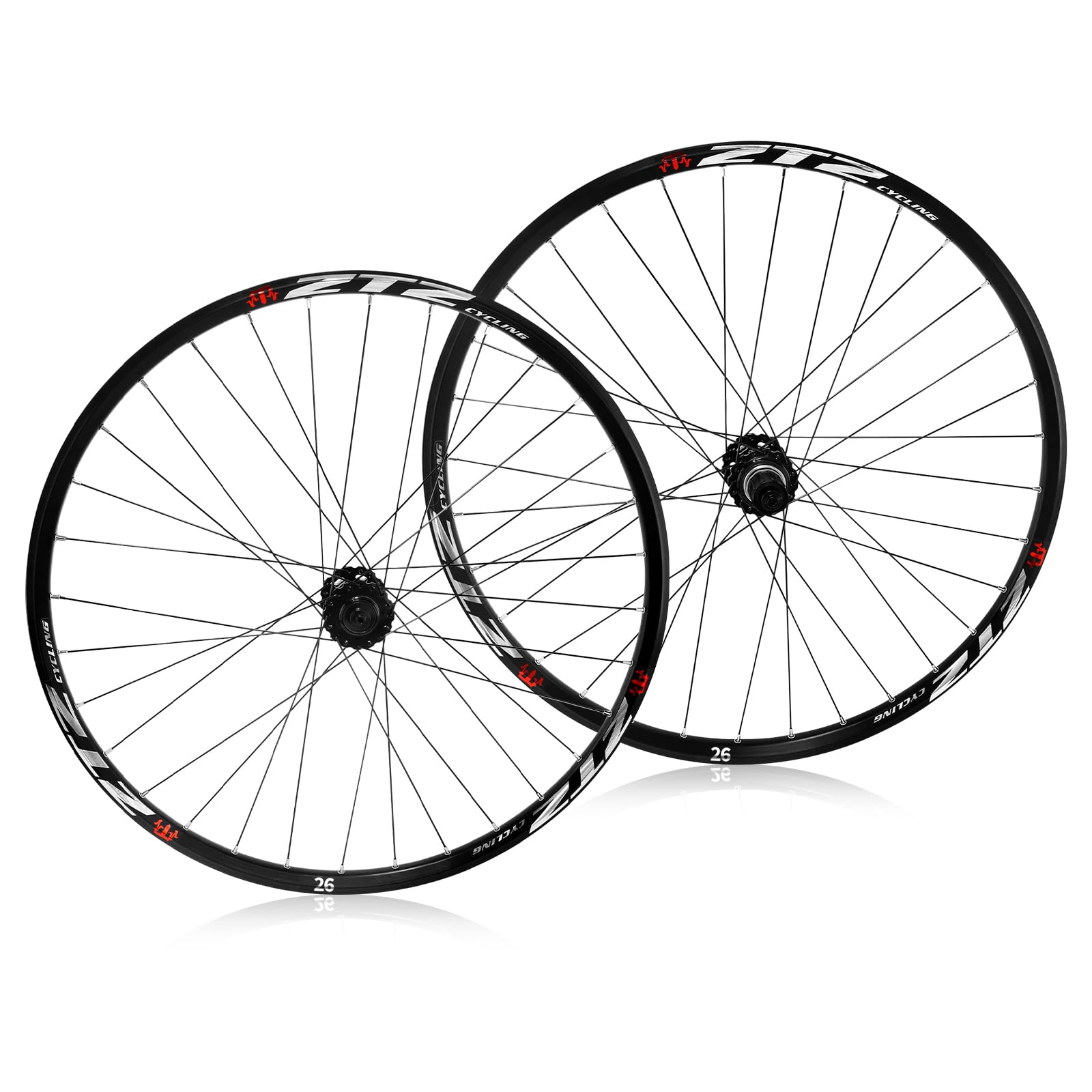 26"/27.5"/29" Mountain Bike Wheelset，Ultralight Aluminum Alloy Rim 32H High Strength Bike Wheels， Quick Release Disc Brake MTB Wheel Set， Compatible 7-12 Speed Cassette