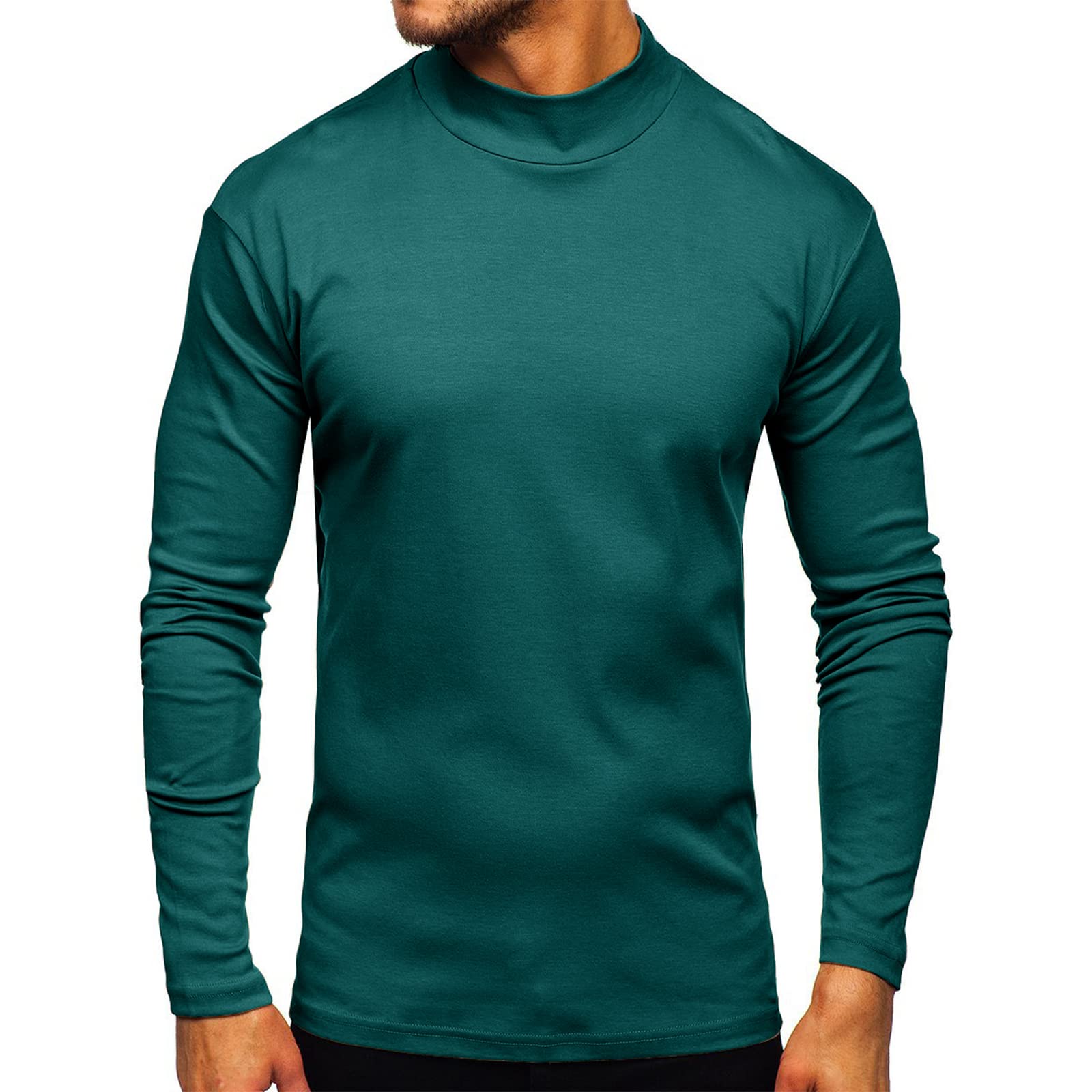 Rela Bota Mens Half Turtleneck Long Sleeve Pullover Basic Designed Undershirt Stretch Slim Fit Sweaters