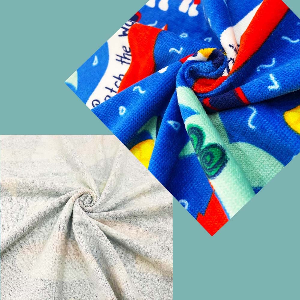 Kids Beach Towel Velour Terry Blanket Throw 100% Cotton Super Soft Absorbent 25.5X51 inches for Bath Swimming Sports Camping Holiday Picnic, Bus Coconut Parasol Lounge Audio Player.
