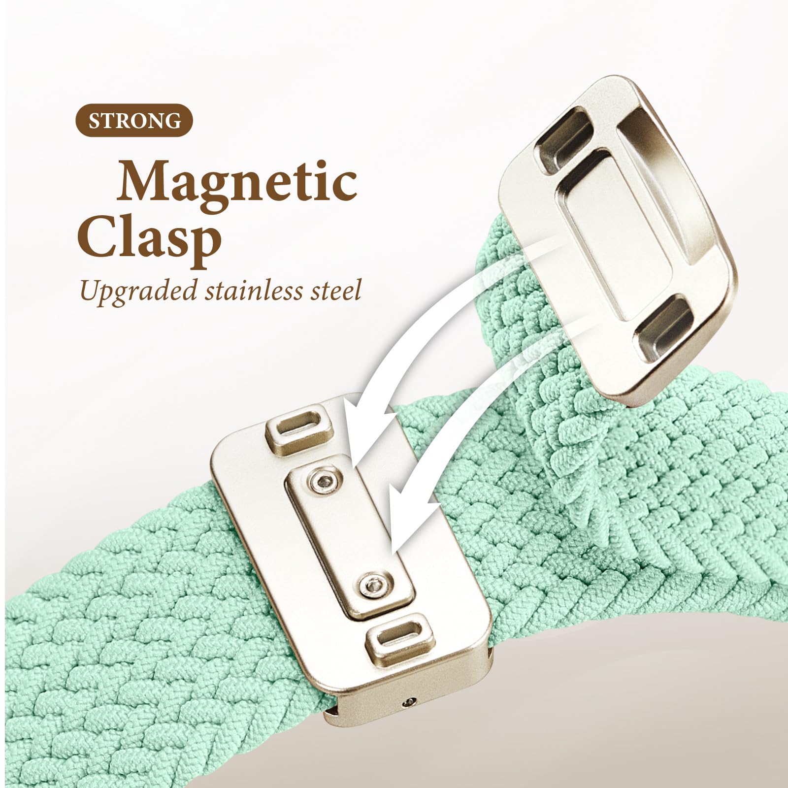 Braided Stretchy Bands with Magnetic Clasp Compatible for Apple Watch Band 38mm 40mm 41mm 42mm 44mm 45mm 46mm 49mm Women Men, Nylon Sport Solo Loop for iWatch Series 11 10 9 8 7 6 5 4 3 Ultra 3 2 1 SE