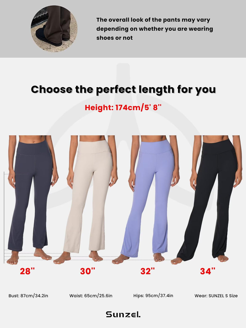 Sunzel Women Mini Flare Leggings with Pockets Breathable Bootcut Yoga Pants | Mini Flare, Buttery Soft, High Stretchy, High Waisted Tummy Control, Gym Clothes, Workout Casual Dance