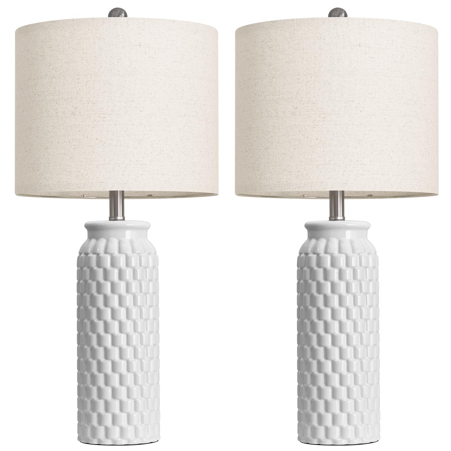 USumkky 20.5" Gold Modern Ceramic Bedside Lamp Set of 2 for Bedroom Decor Farmhouse Table Lamp for Living Room Office Dorm