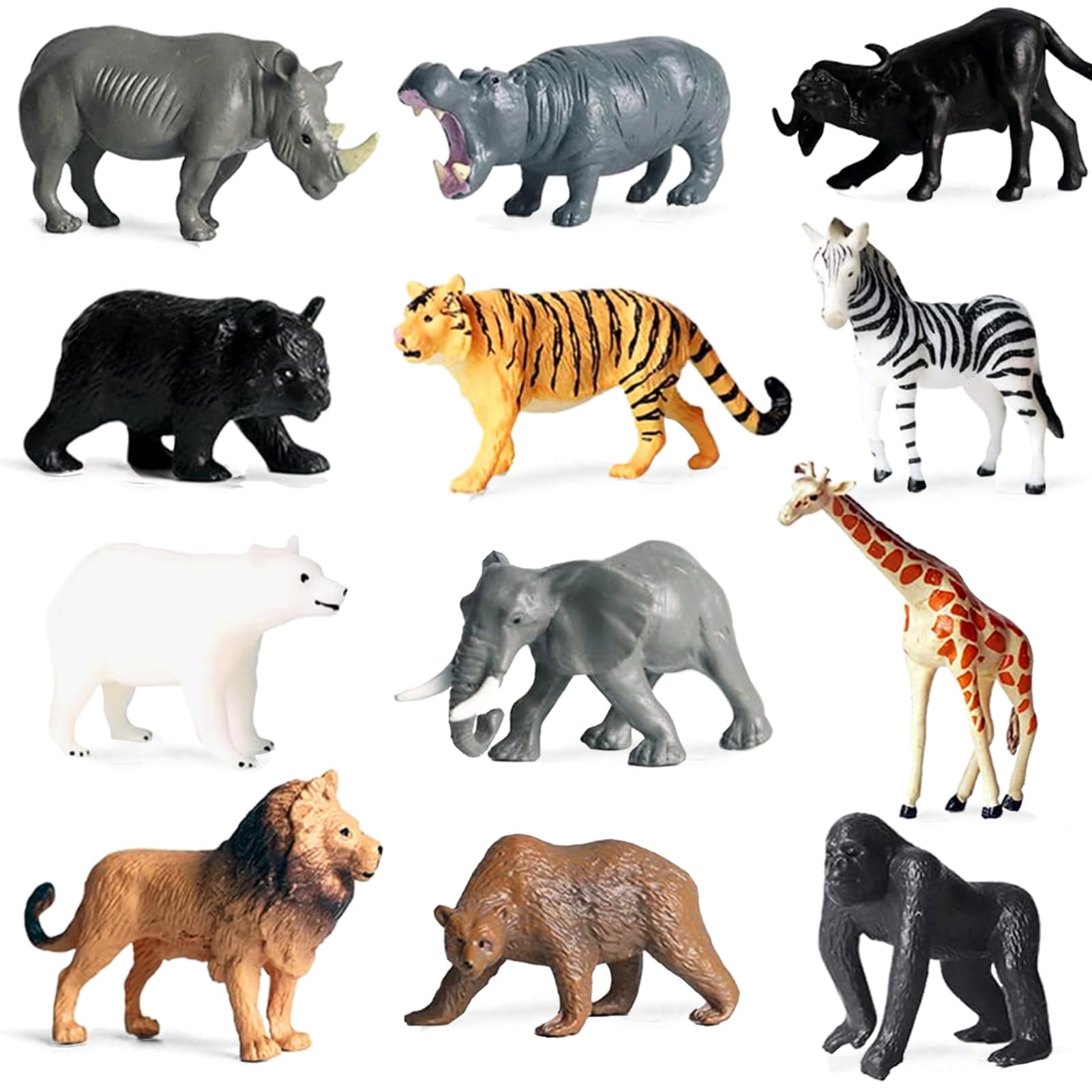 15 Pcs Mini Figures Toys Realistic Farm Animal Figurines, Plastic Learning Educational Playset Animal Themed Party Supplies Cake Topper Ornaments for Easter Egg Birthday Christmas