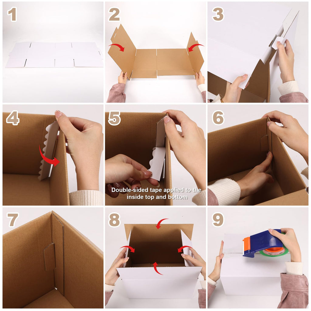 Hoikwo 40 Pack 4x4x2 Shipping Boxes for Small Business, Black Packaging Cardboard Boxes, Moving Mailing Packing Box