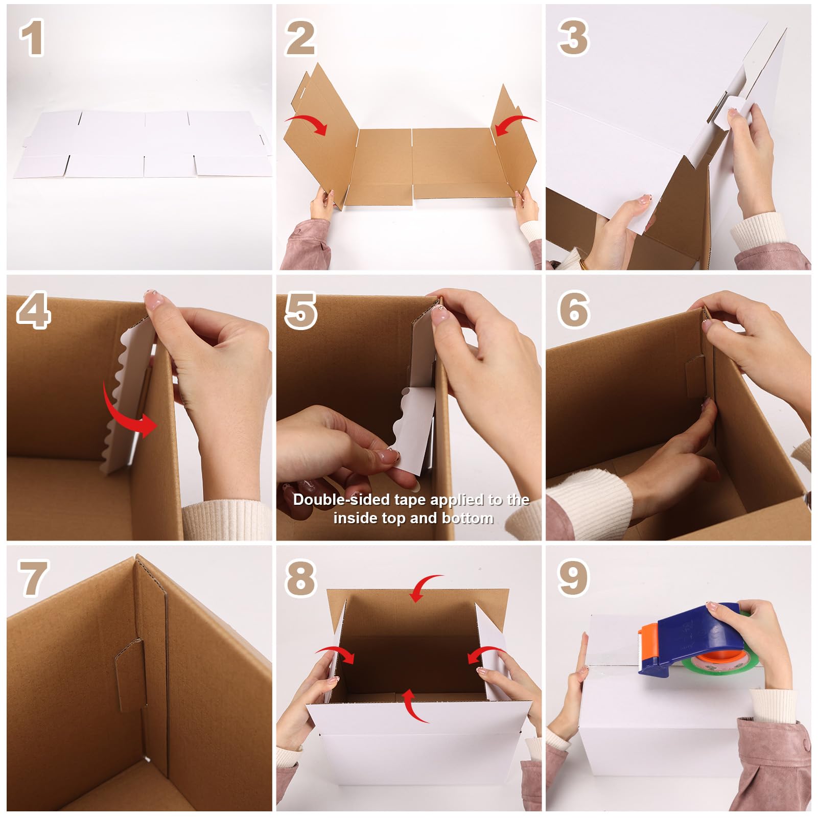 Hoikwo 40 Pack 4x4x2 Shipping Boxes for Small Business, Black Packaging Cardboard Boxes, Moving Mailing Packing Box