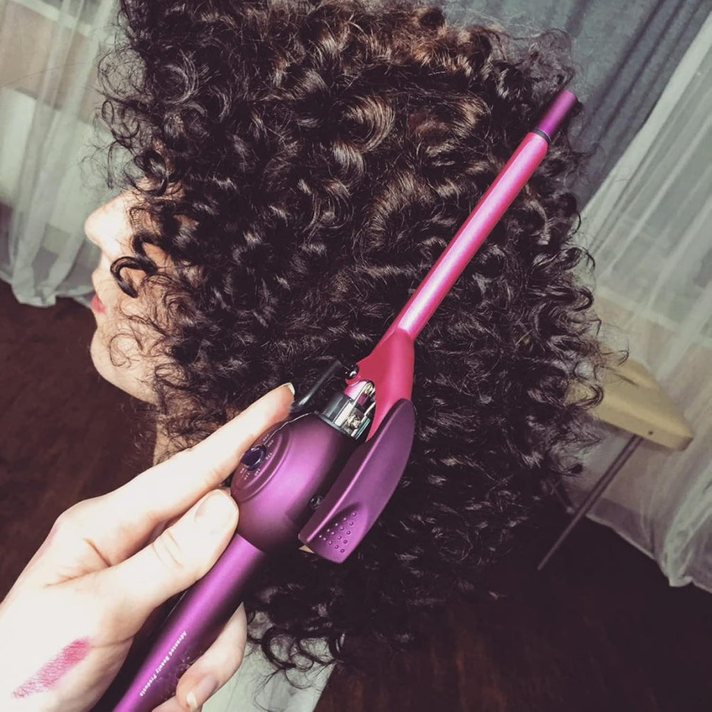 MBHAIR 9mm Thin Curling Wand Hair Curler, 3/8 Small Barrel Skinny Hair Curling Iron Wand Professional Super Tourmaline Ceramic Barrel Small Tongs for Short and Long Hair