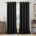 YoungsTex Velvet Black Out Curtains 63 Inches Long for Bedroom, Grommet Thermal Insulated Drapes Room Darkening Privacy for Living Room, Black, 2 Panels, 52 X 63 Inch
