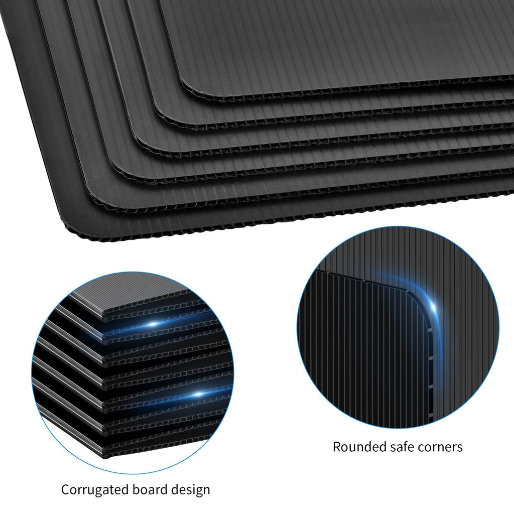 Black 4-Pack Desk Dividers for Students, Waterproof Durable Plastic Study Carrel Dividers, Easy to Clean, Privacy Classroom Shield Folder Boards for Student Desk