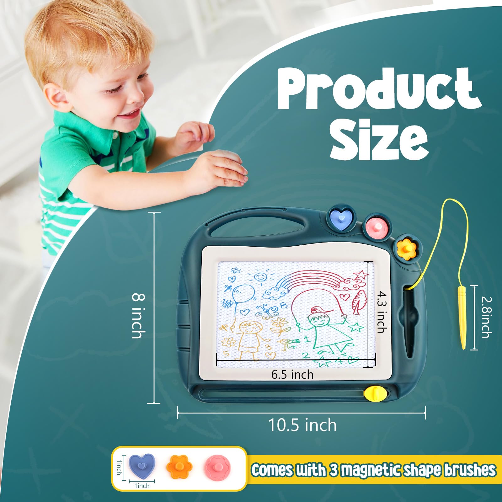 Magnetic Drawing Board, Toddler Toys for Age 1 2 3 Boys Girls, Toddler Drawing Board, Birthday Easter Christmas Halloween Kids Toy Gifts for Boys and Girls
