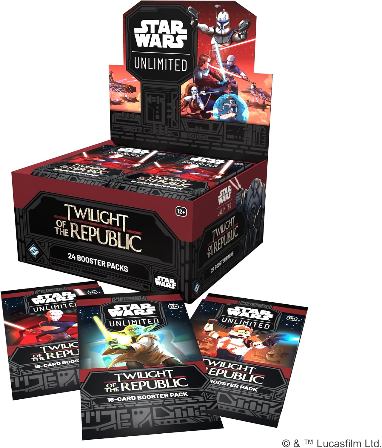 Asmodee Star Wars: Unlimited TCG Twilight of The Republic Booster Display (Set of 24 Booster Packs) - Trading Card Game for Kids & Adults, Ages 12+, 2+ Players, 20 Min Playtime
