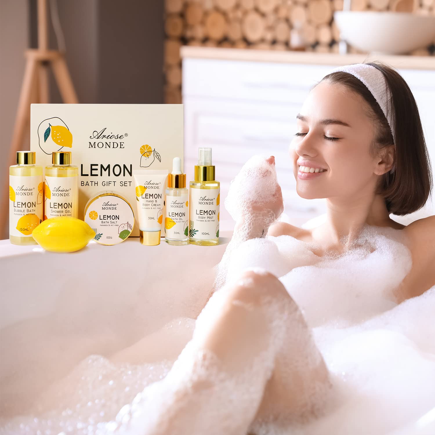 Spa Gift Baskets - Coconut Vanilla Bath Gift Set for Women, Relaxing Spa Kit with Bath Bombs, Body Lotion and Body Scrub, Birthday Gifts for Women, Christmas Spa Gifts for Mom