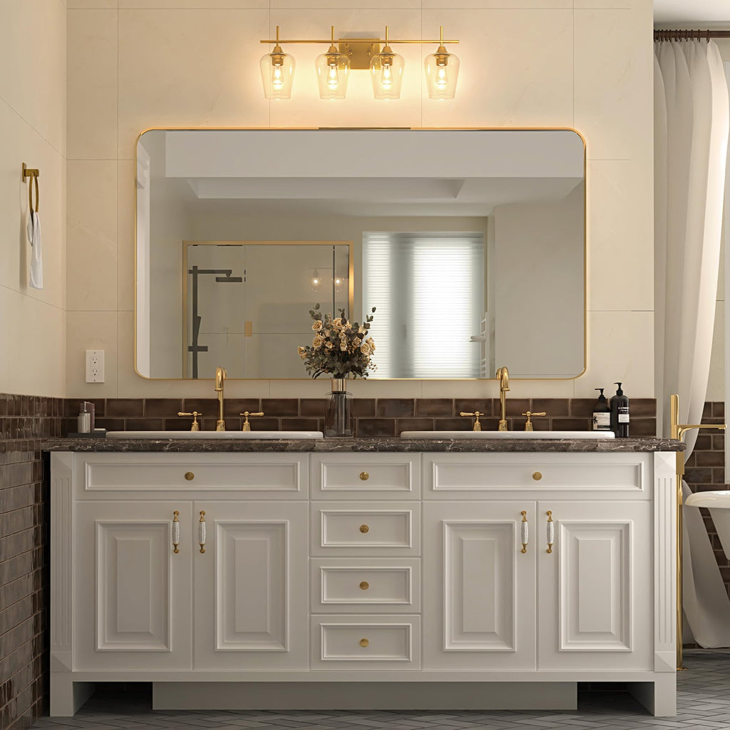 VONLUCE Bathroom Vanity Light, 2 Light Bathroom Light Fixture Over Mirror, Bathroom Wall Lamp with Clear Glass, Modern Brushed Nickel Vanity Lighting fixtures for Bathroom, Bedroom, Hallway
