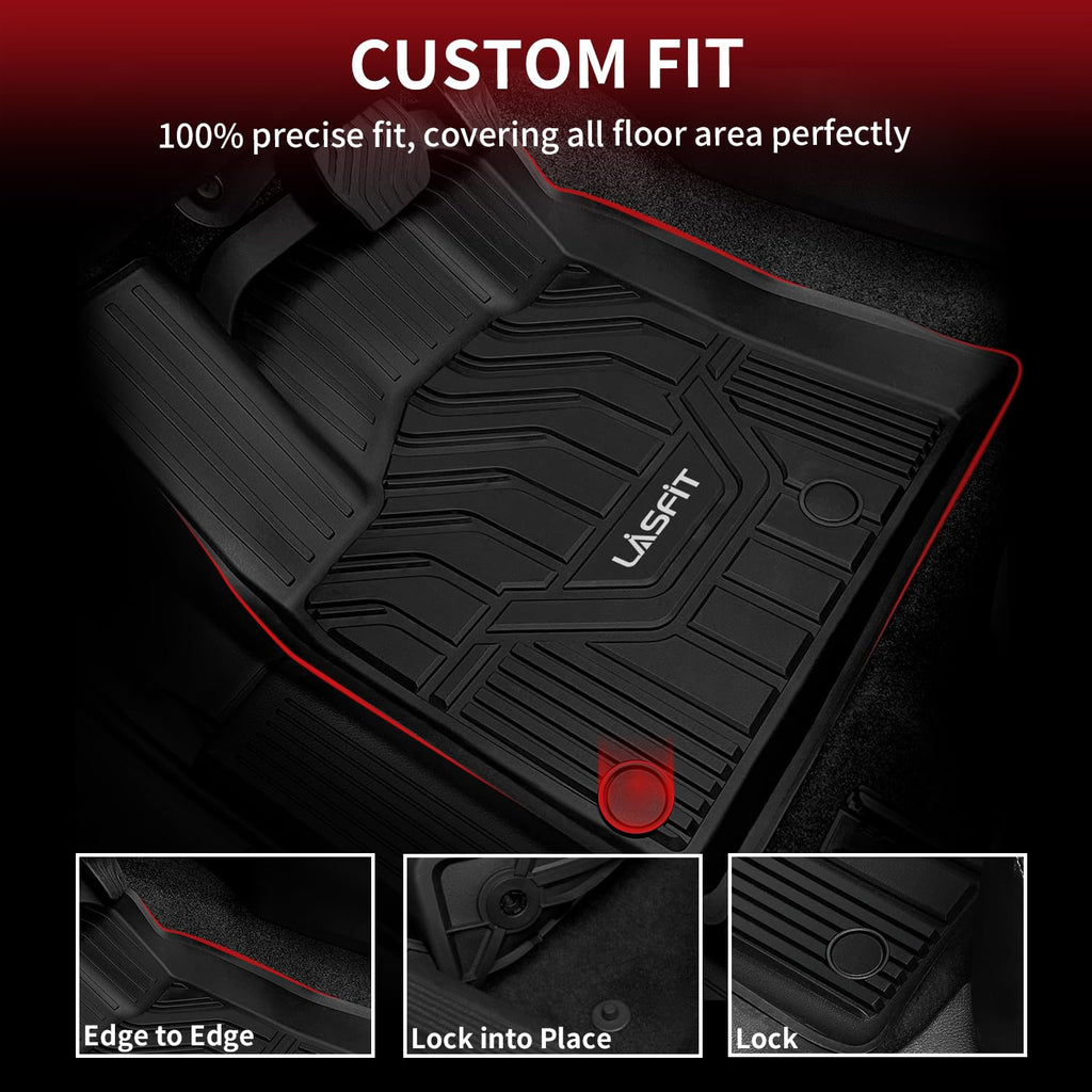 LASFIT Cargo Mat & Backrest Mats for Nissan Armada/Infiniti QX80 2019-2024, All Weather TPE Custom Fit Easy Clean Durable No-Curling Trunk Mat for Armada & QX80, Black