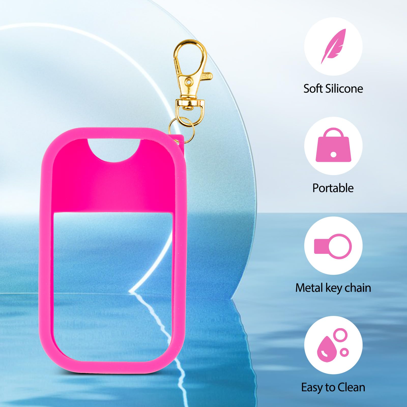 VANEST Silicone Case Compatible with Touchland Hand Sanitizer Spray, Protective Case with Keychain for Spray 1 fl oz