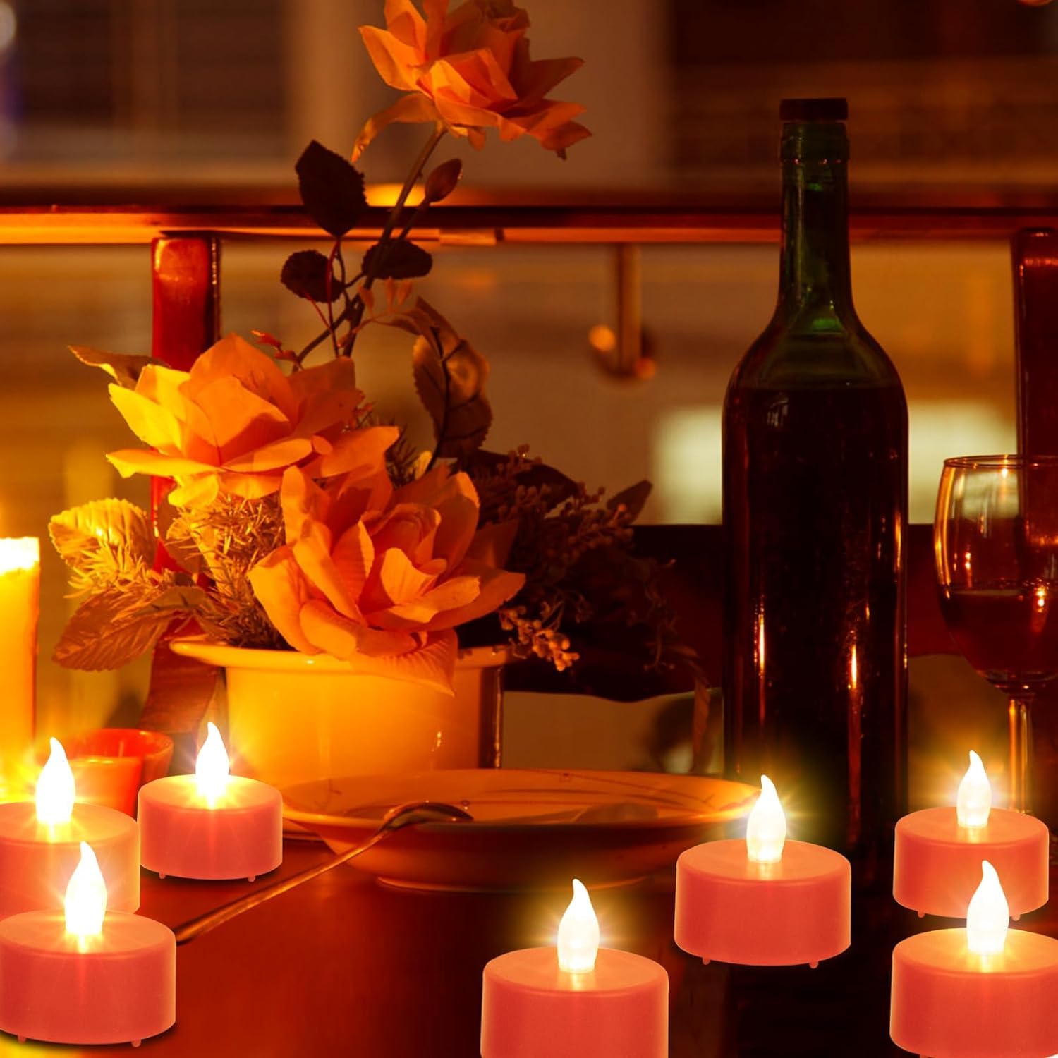 Tea Light Candles with Remote Control,Flickering Flameless LED Candle,Long Lasting 400+Hours,Battery Operated with Timer for Home Decoration Seasonal &Festival Celebration Warmyellow (5pcs)