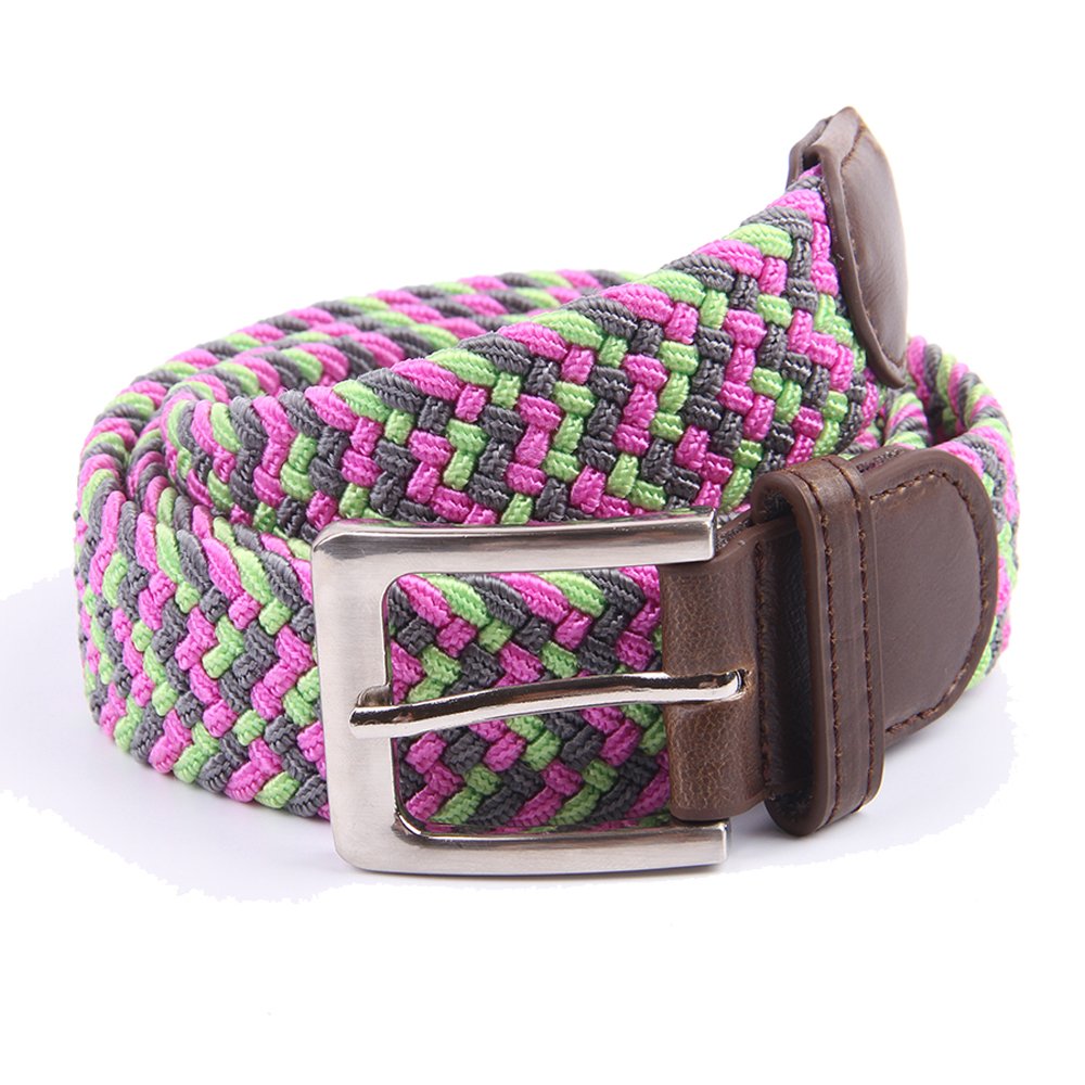Gelante Canvas Elastic Fabric Woven Stretch Multicolored Braided Belts