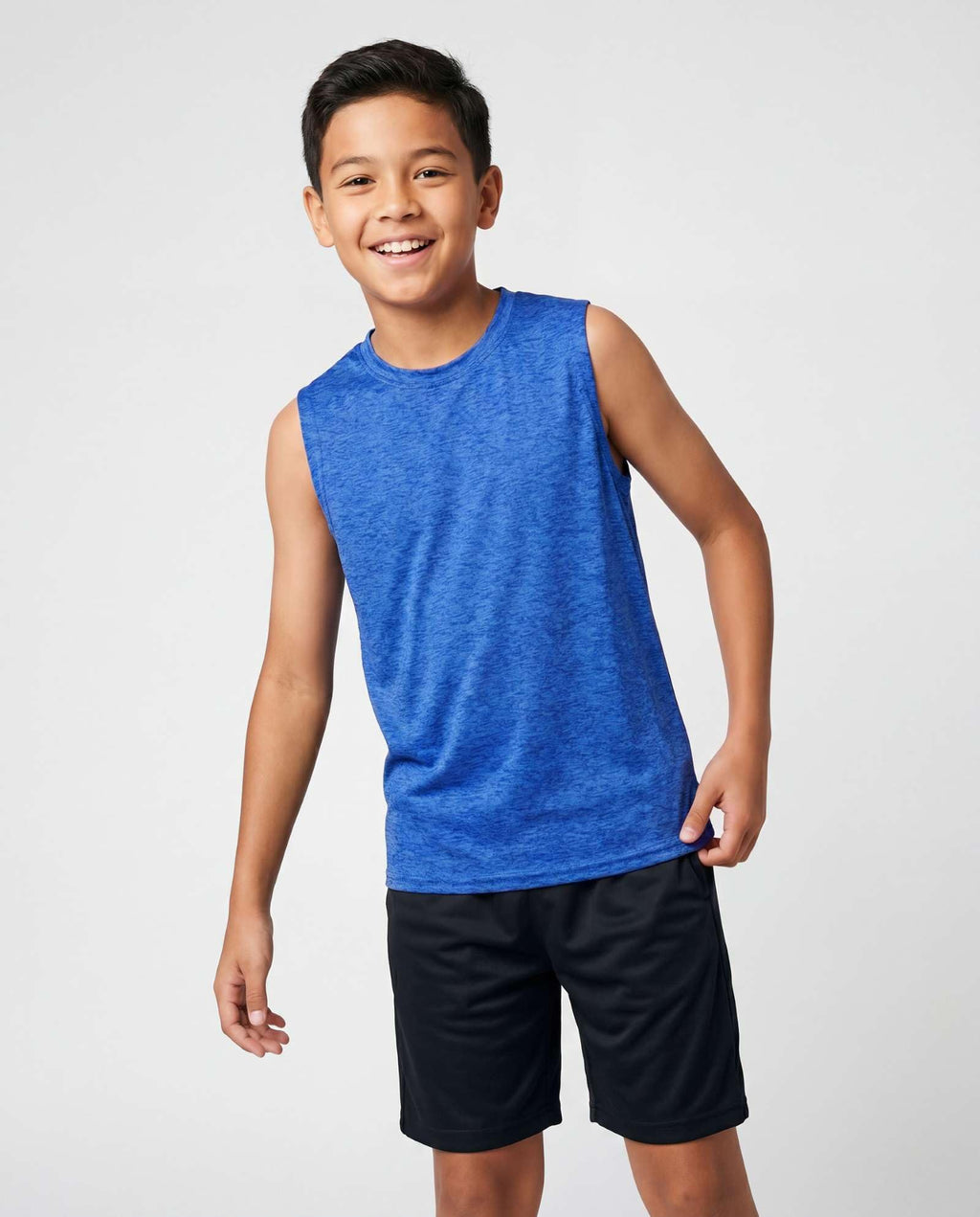 Real Essentials 5 Pack: Boys Dry-Fit Active Athletic Performance Tank Top