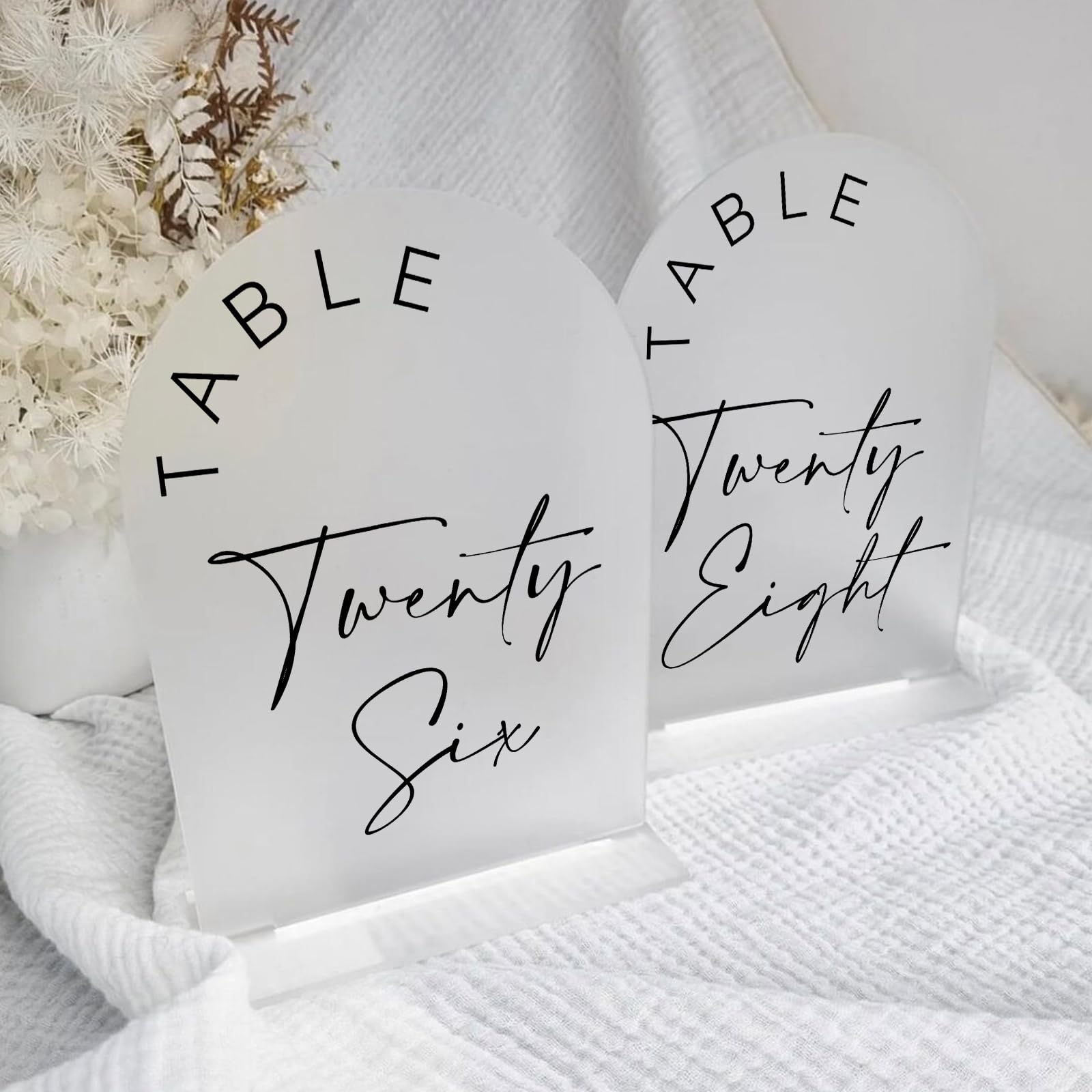Black Arched Wedding Table Numbers 1-10 with Stands, 5x7 Inch Black Arch Acrylic Sign with Gold Letters, Acrylic Table Numbers for Wedding Reception