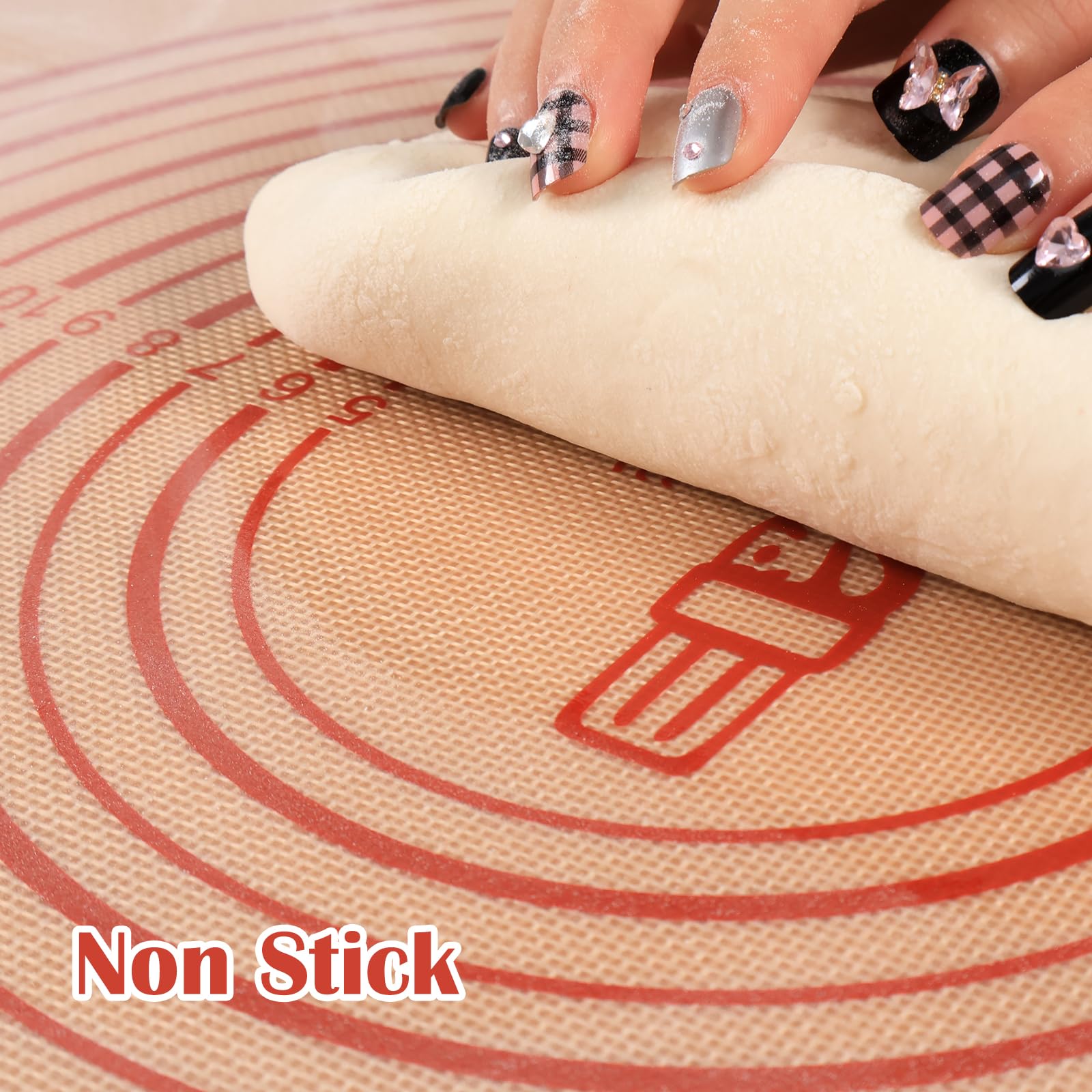 Nonstick Silicone Pastry Baking Mat Large with Measurements 16''By 20'' for Silicone Baking Mat, Counter, Dough Rolling/Pie Crust Pad By Folksy Super Kitchen (16×20, Blue)