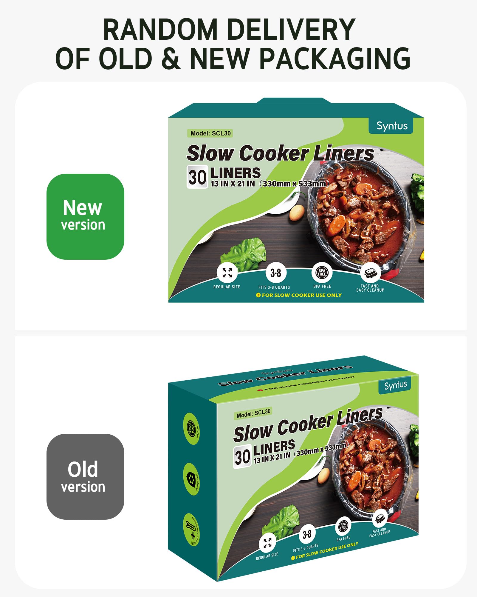 Syntus Slow Cooker Liners, 10 Count Cooking Bags Small Size Disposable Pot Liners Plastic Bags, Fit 1QT to 3QT for Slow Cooker Cooking Trays, 10.5"x 17.5", 10 Liners