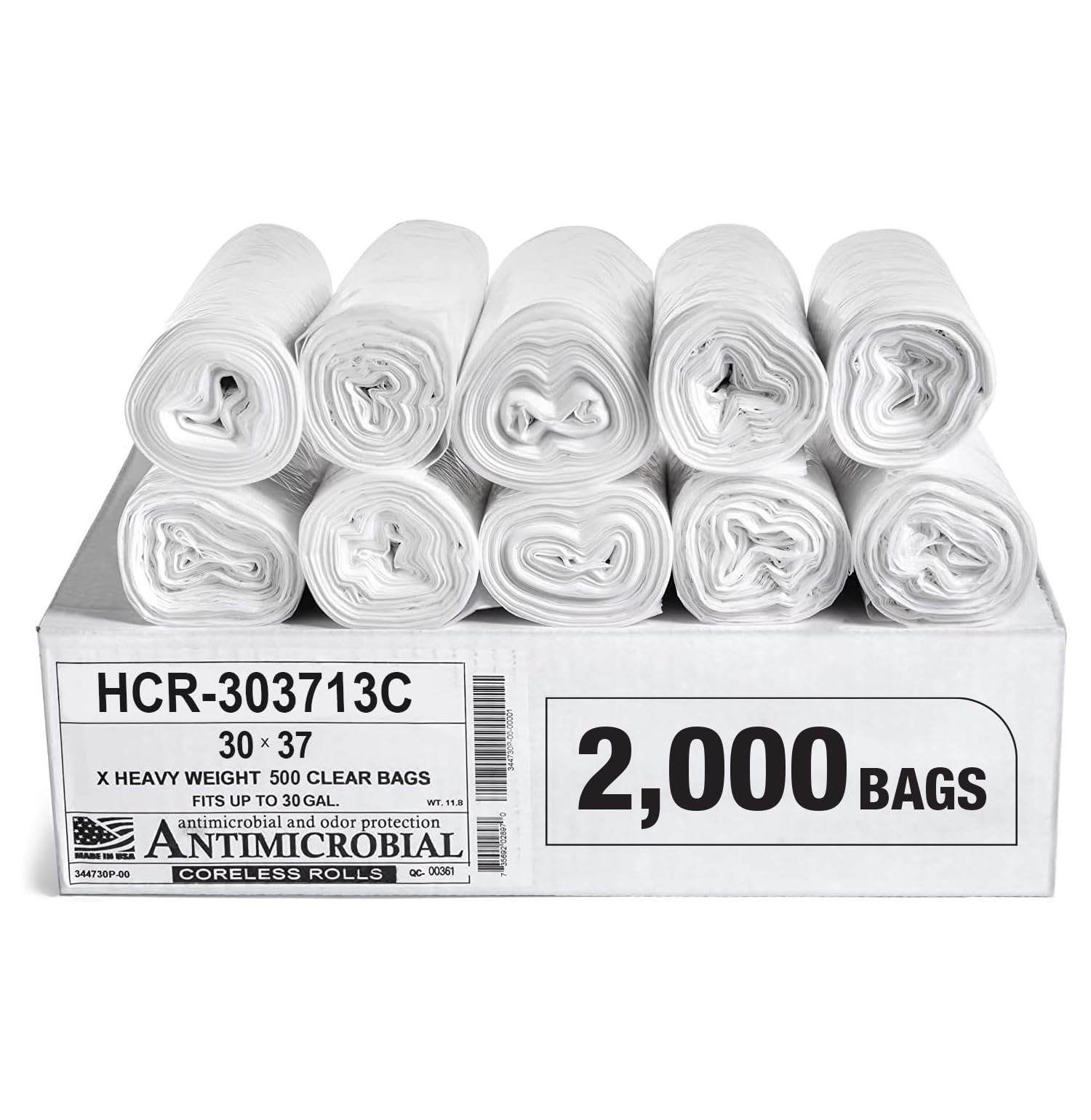 Aluf Plastics High Density Trash Bags, 10 Gallon, 4000 Count, 6 Micron (eq), 24" x 24", Black, for Bathroom, Office, Industrial, Commercial, Janitorial, Municipal, Recycling