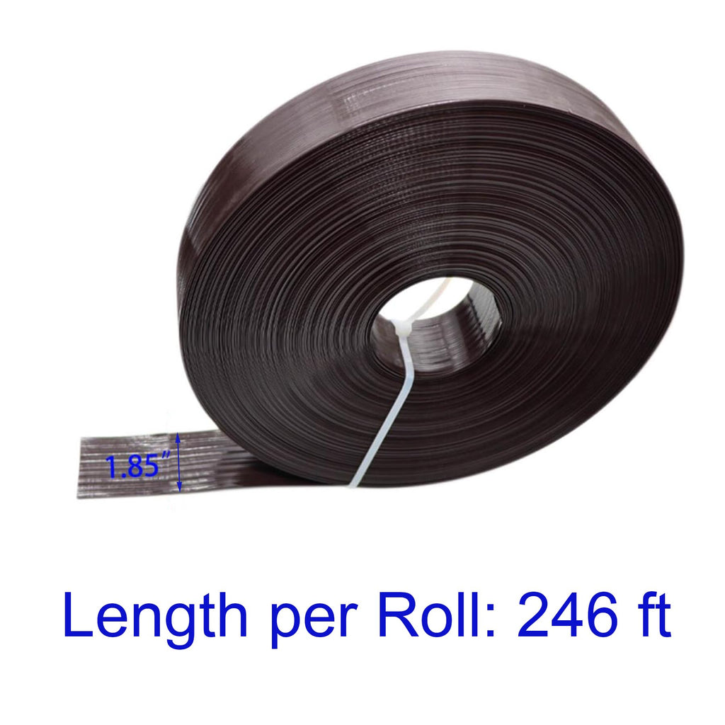 Chain Link Fence Privacy Tape, 246ft x 0.15ft Chain Link Fence Slats, Fence Covering Privacy, Brown (200PCS Button + Puncher Included)
