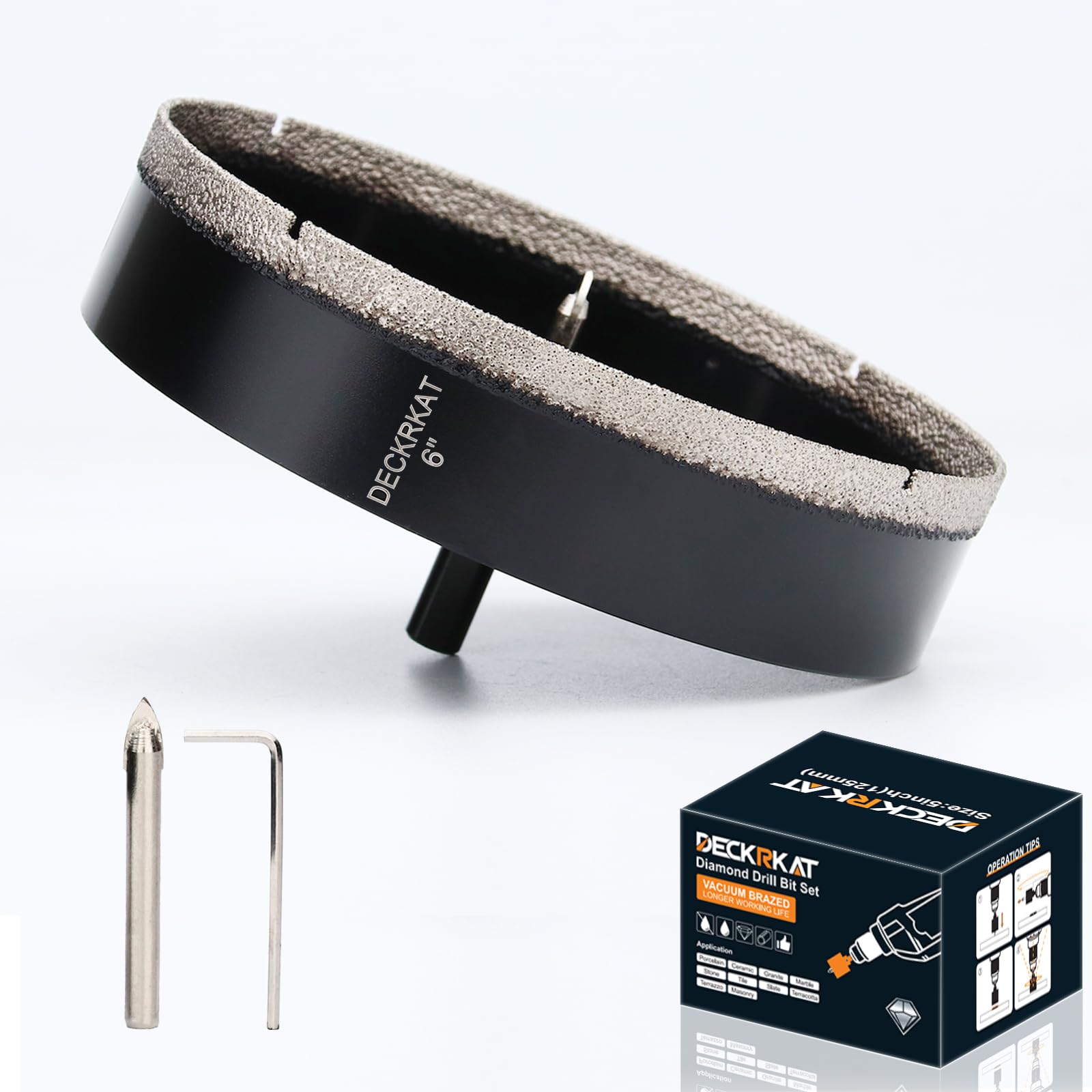 1 Inch Diamond Hole-Saw Bits with Pilot Drill Bit - 2pc 1" Diamond Tipped Tile Hole Saws with Guiding Bit Accurate Drilling for Porcelain Tile Ceramic Pottery Granite Stone Glass Bottles 25mm