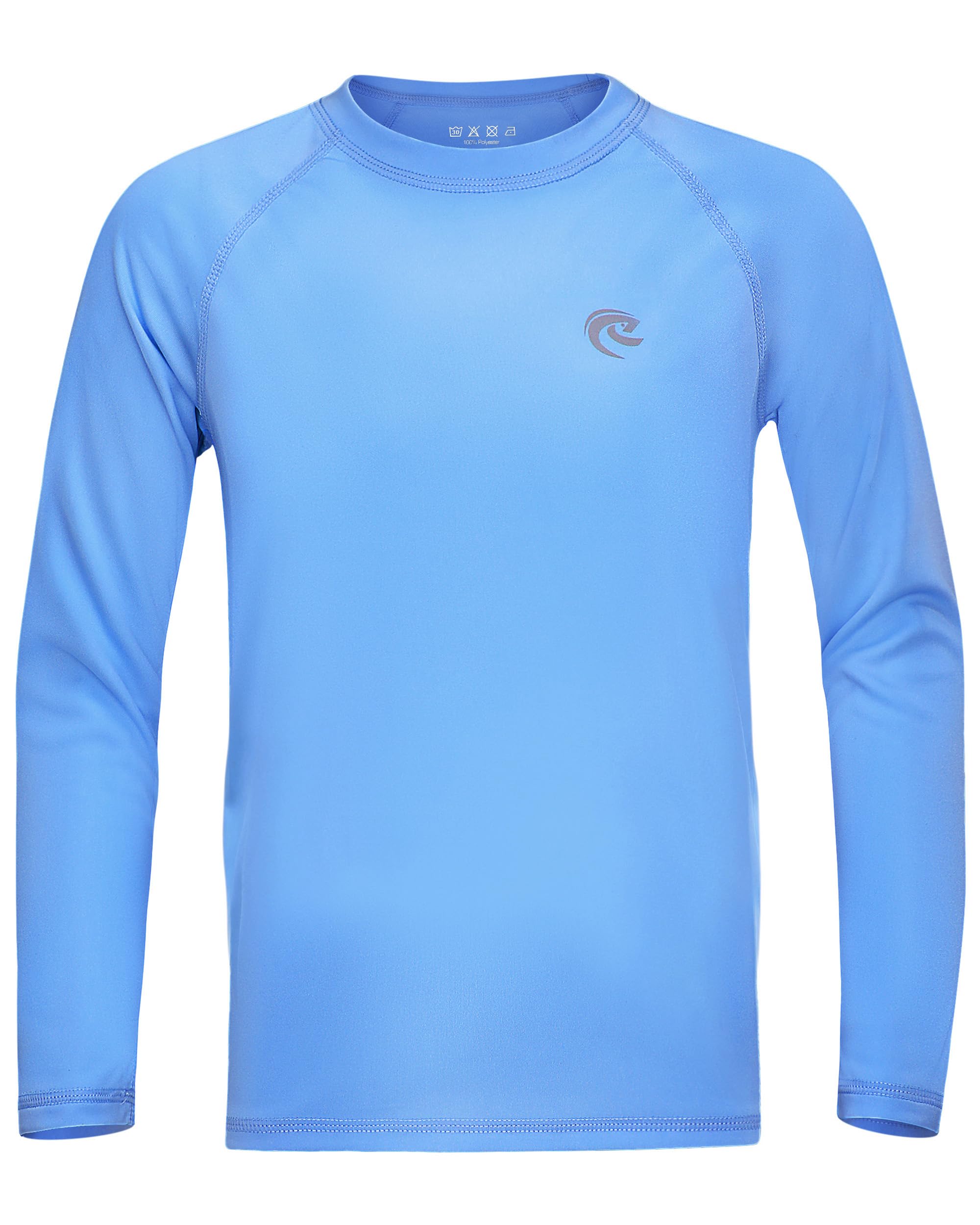 Boys UPF 50+ Swim Shirt Long Sleeve, 1 or 2 Pack UV Sun Protection Rash Guard, Youth Kids SPF Water Shirts for Beach Surf