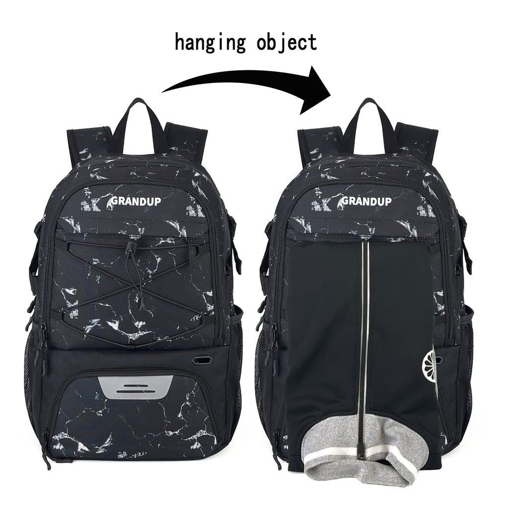 GRANDUP Basketball backpack with ball and shoes compartment Fit Volleyball, soccer, Swim, Gym, Travel, and School, large capacity sports training equipment bags