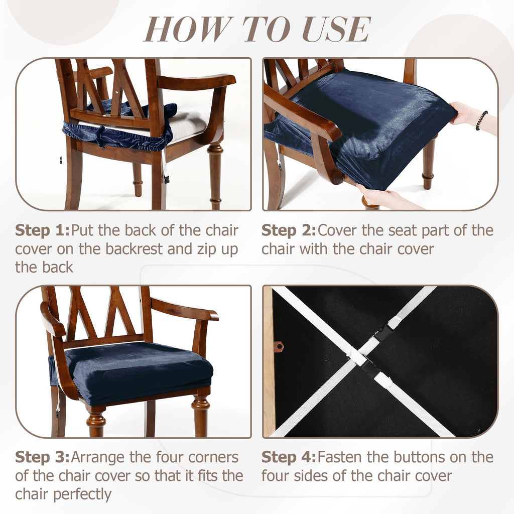 Havawish Large Dining Room Chair Seat Covers with Armrest Dining Chair Slip Covers Protectors(1 Pcs,Beige White)