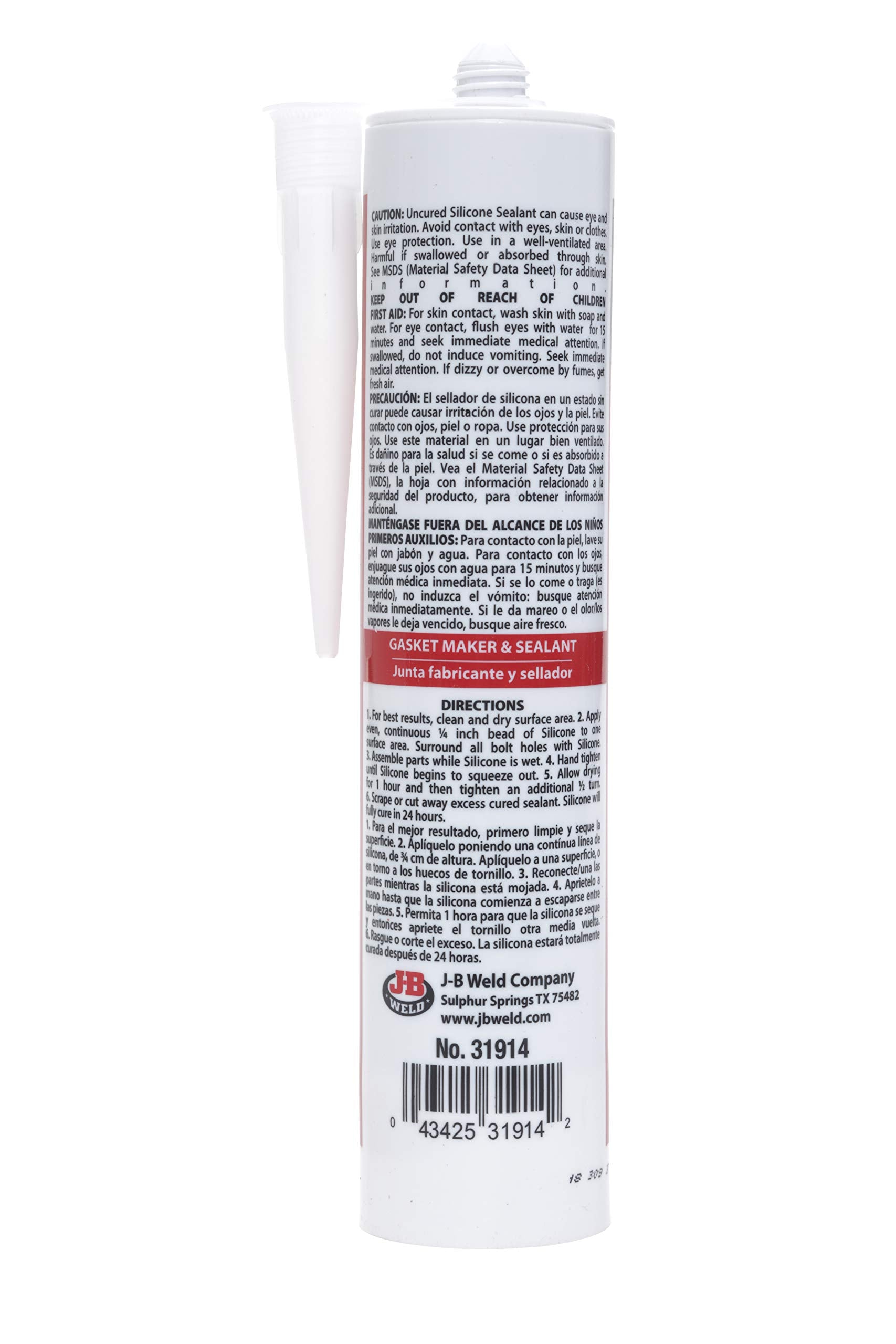 J-B Weld 32929 Ultimate Black RTV Silicone Gasket Maker and Sealant - 9.5 oz.