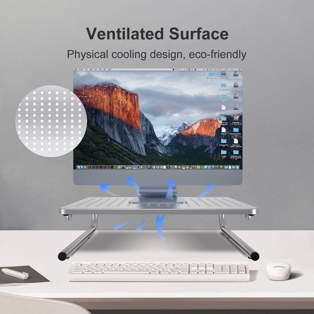 suptek Clamp-on 32 Inch Dual Monitor Desk Mount Riser Shelf Computer Stands for 2 Monitor,Laptop,Printer, Notebook,32.2” x 7.8” x 5.7”