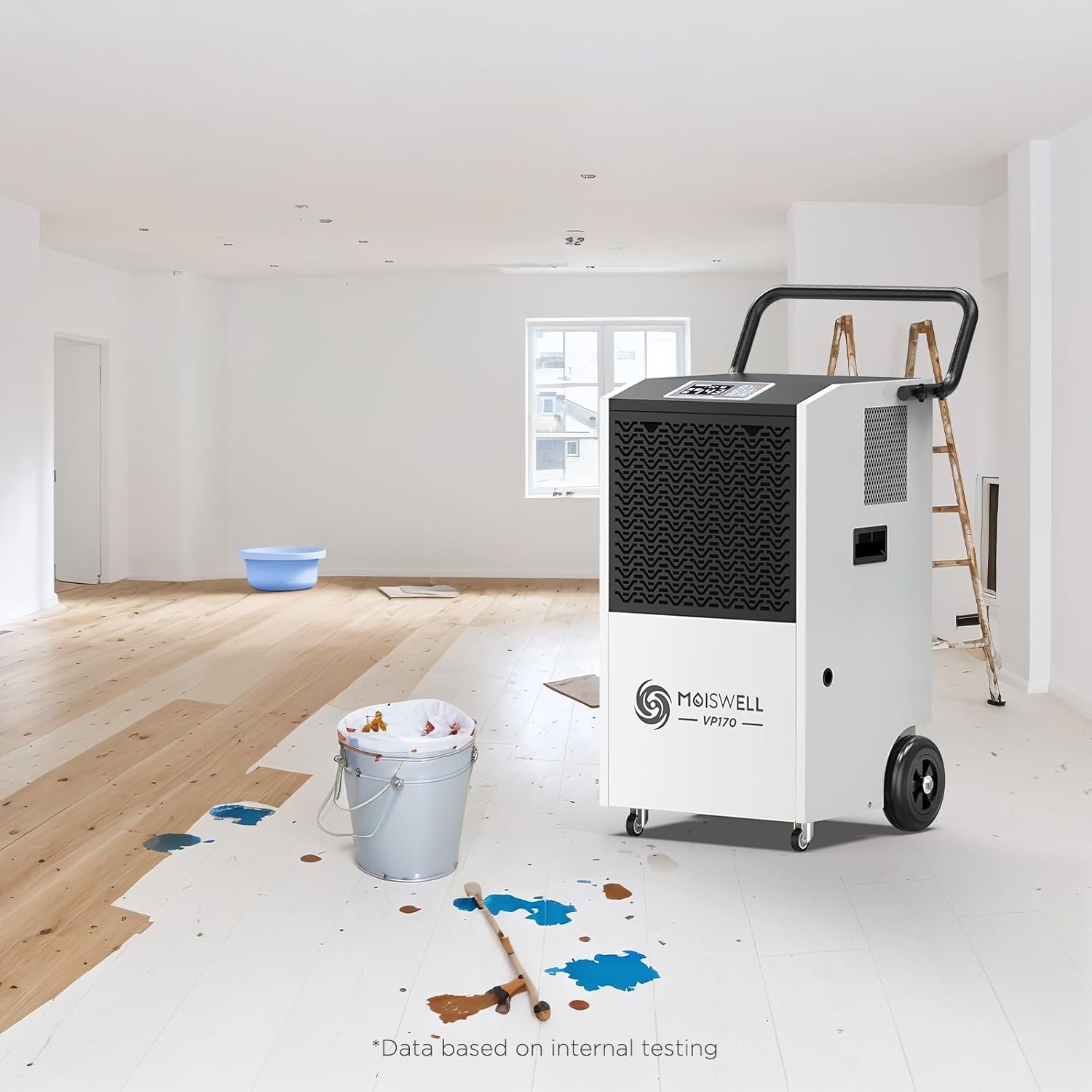 170 Pints Commercial Dehumidifier with Pump and Drain Hose for Basements and Large Spaces up to 7,500 Sq Ft
