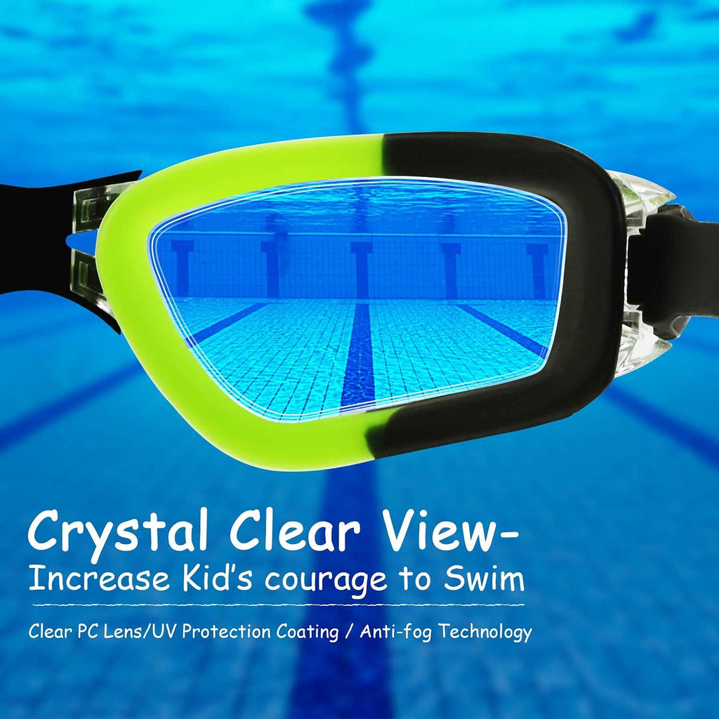 COOLOO Kids Swim Goggles, 2 Packs Swimming Goggles for Kids Girls Boys and Child Age 4-16