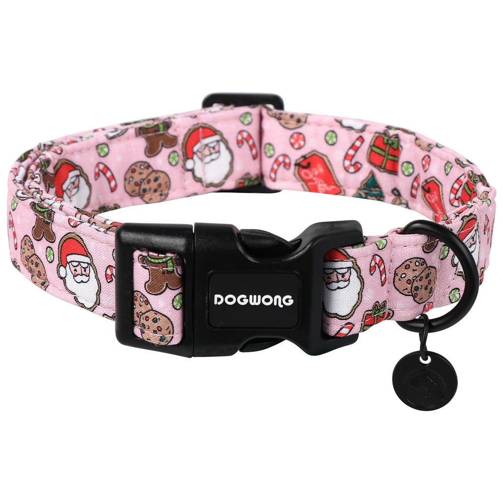 DOGWONG Cotton Dog Collar, Blue Plaid Heavy-Duty Dog Collar Durable Soft Boy Dog Collar Cute Wedding Puppy Necklace for Small Medium Large Dog