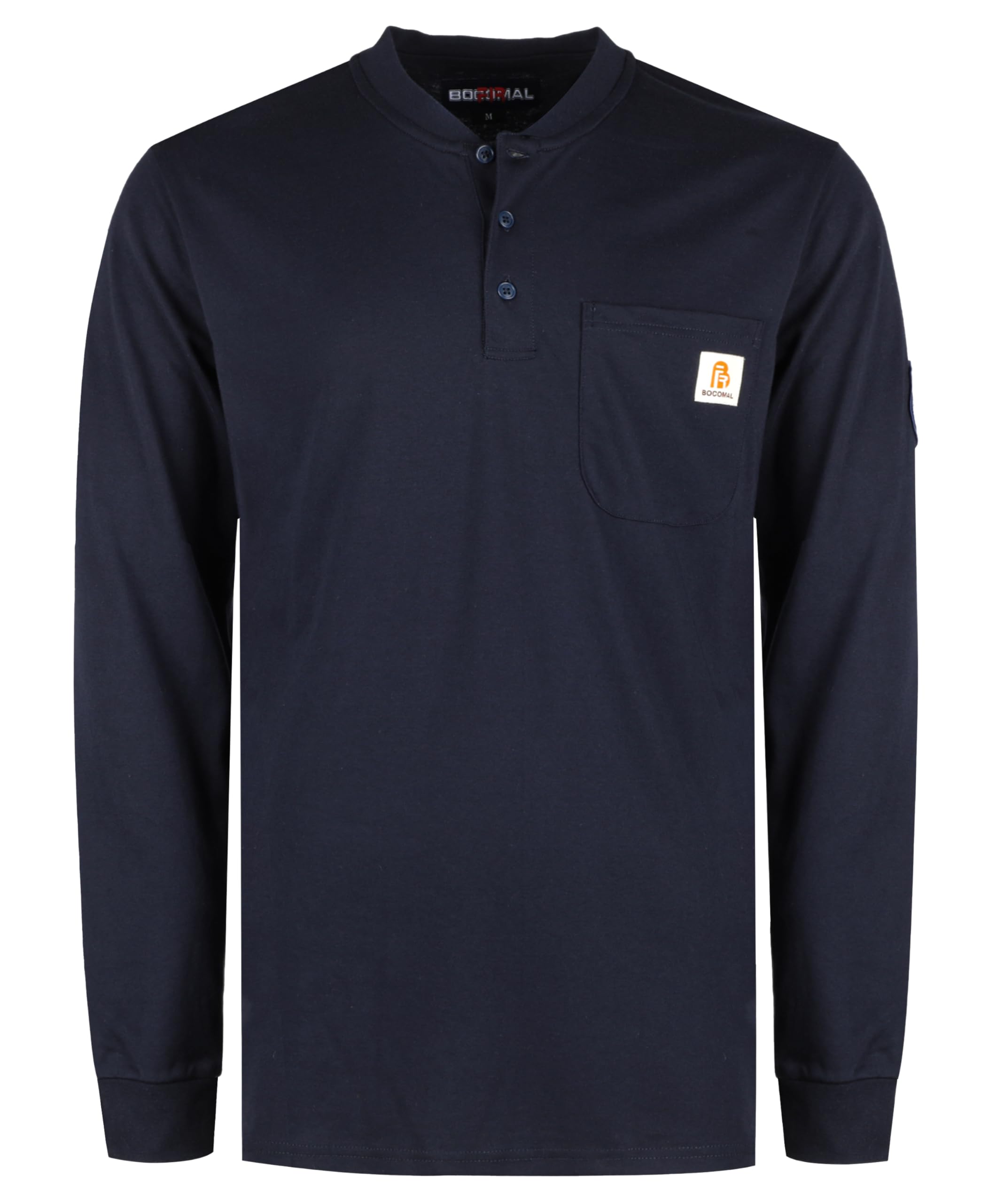 BOCOMAL FR Shirts Flame Resistant Shirt 5.5oz 100% Cotton Light Weight CAT2 Fire Retardant Henley Shirts