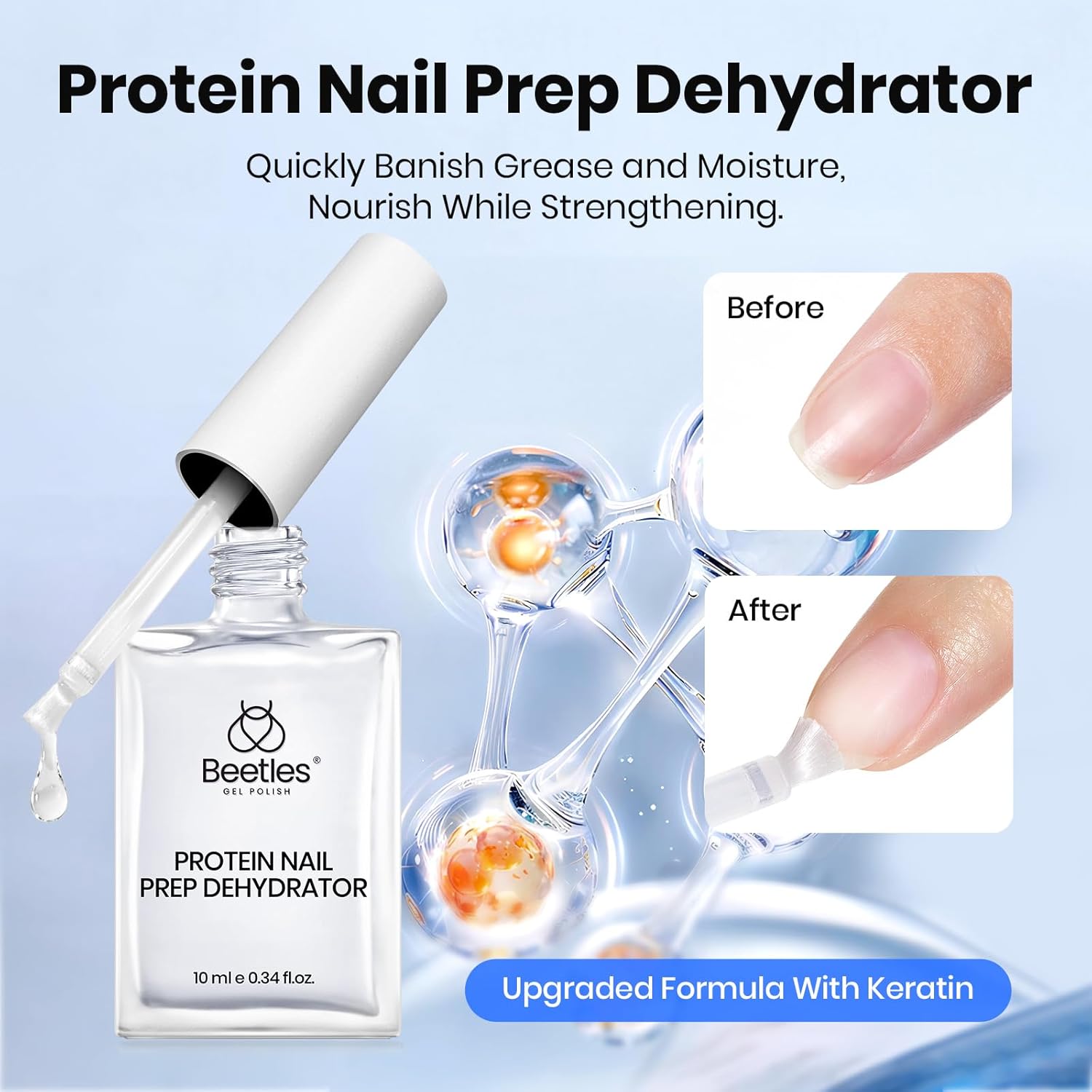 Beetles 2Pcs 15ml Gel Base and Top Coat Set - Upgrade No Wipe Extra Glossy Top Coat Finish for Gel Nail Polish, Soak Off UV/LED Lamp Needed, Essentials for Long-Lasting Manicure Kit