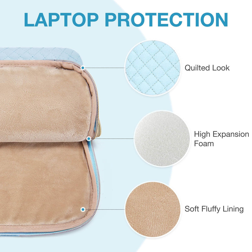 BAGSMART Laptop Case Compatible with 13-13.3 inch Notebook,Compatible with MacBook Pro 14 Inch,MacBook Air,Protective Carrying Bag with Pocket,Handles, Beige
