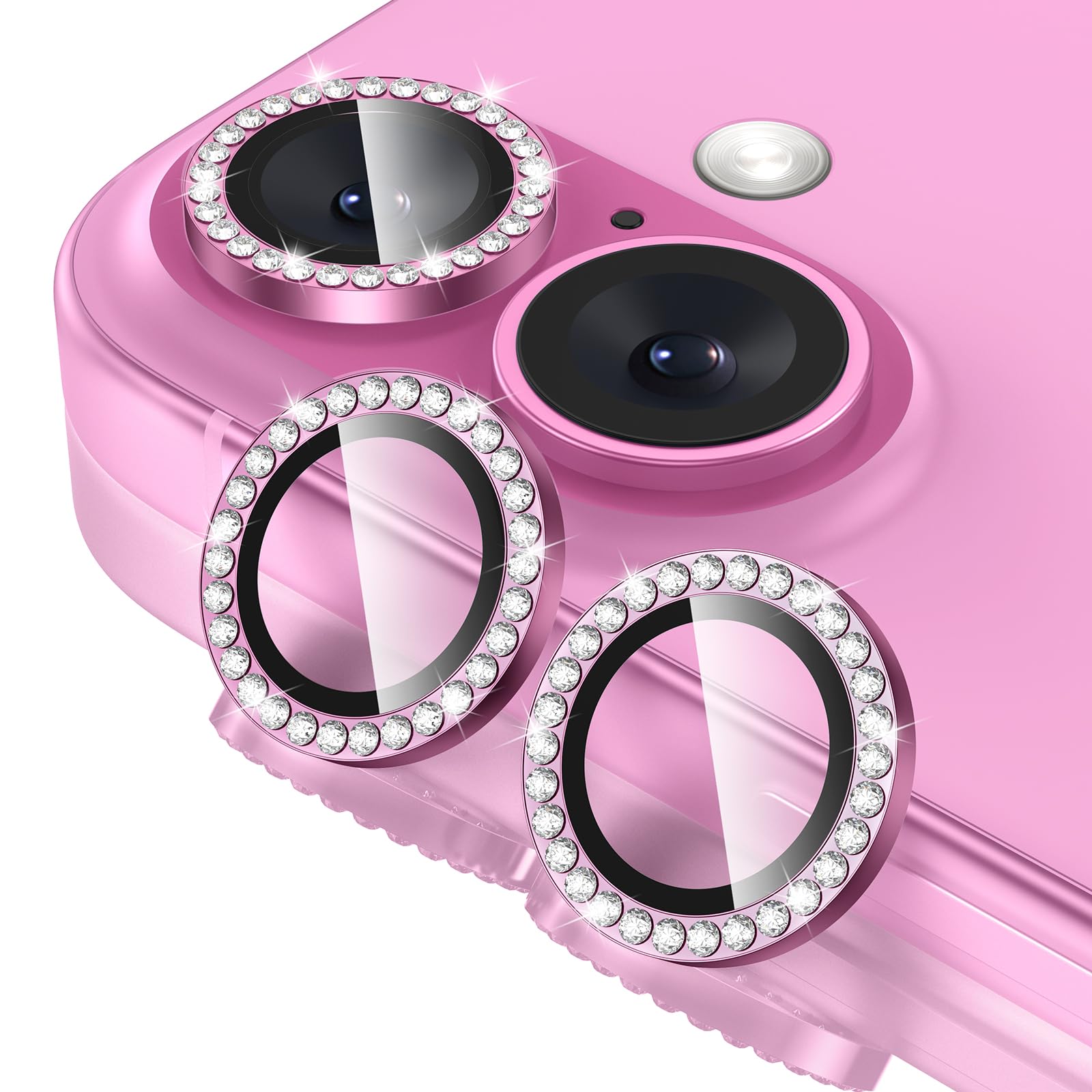 Tensea for iPhone 13 mini/iPhone 13 Camera Lens Protector, 9H Tempered Glass Camera Cover Screen Protector Metal Individual Ring for iPhone 13mini 5.4 inch /13 6.1 inch