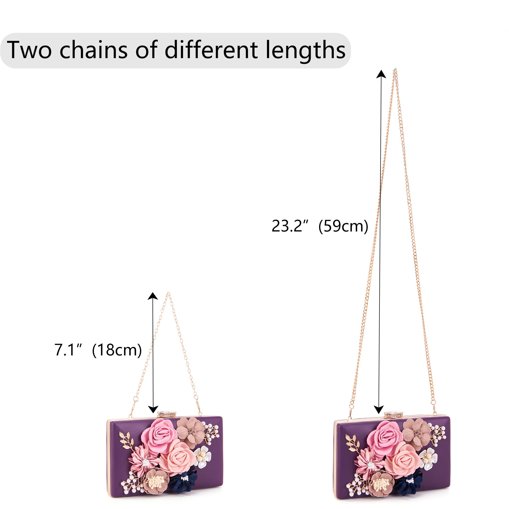 Evening Bag for Women, Flower Wedding Evening Clutch Purse Bride Floral Clutch Bag